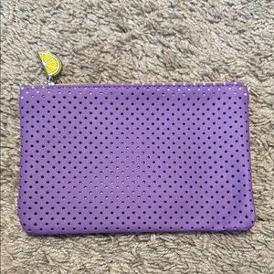 Ipsy Purple Cosmetic Bag with Textured Perforated Design